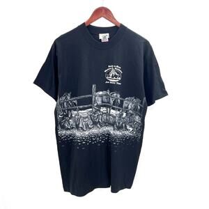 Vintage Single Stitch Horses Cowboys Western Outfitters T-Shirt